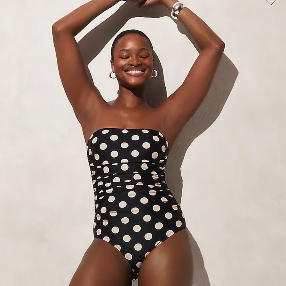 J CREW Ruched bandeau one-piece swimsuit